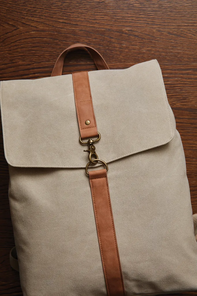 VINGA Bosler Rucksack aus GRS recyceltem Canvas, beige – Bild 6
