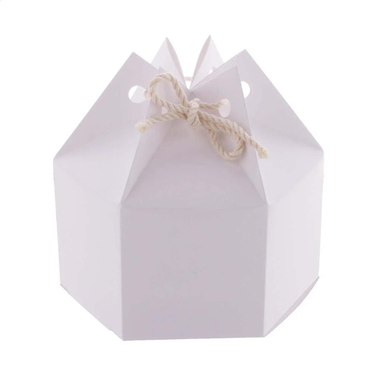 Sechseckige Geschenkbox CreaBox HexaCord M, weiß – Bild 2