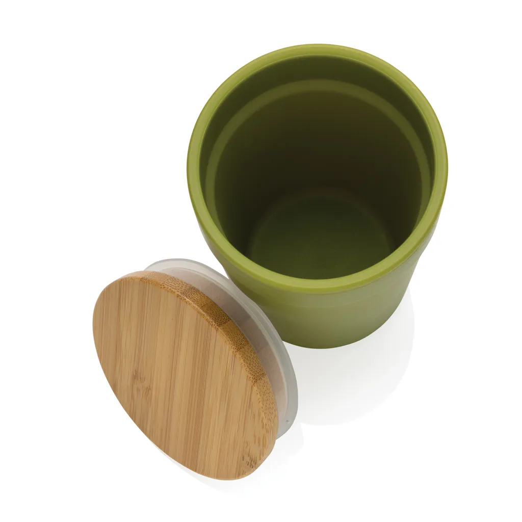 GRS rPP-Becher mit Bambusdeckel, grün – Bild 3
