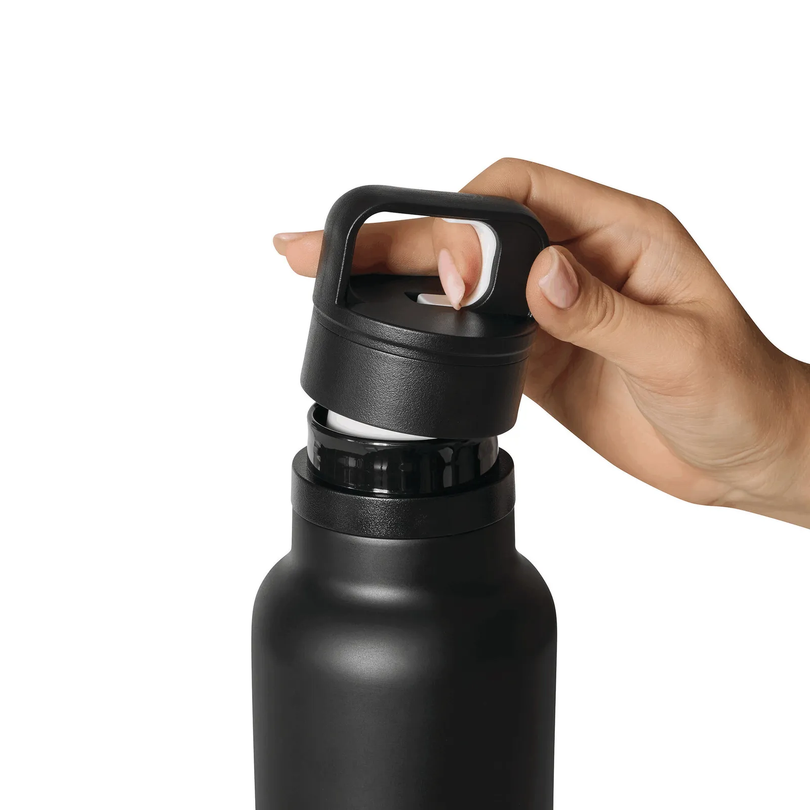 TRAVELCLICK - Vakuum-Isolierflasche schwarz, schwarz – Bild 7