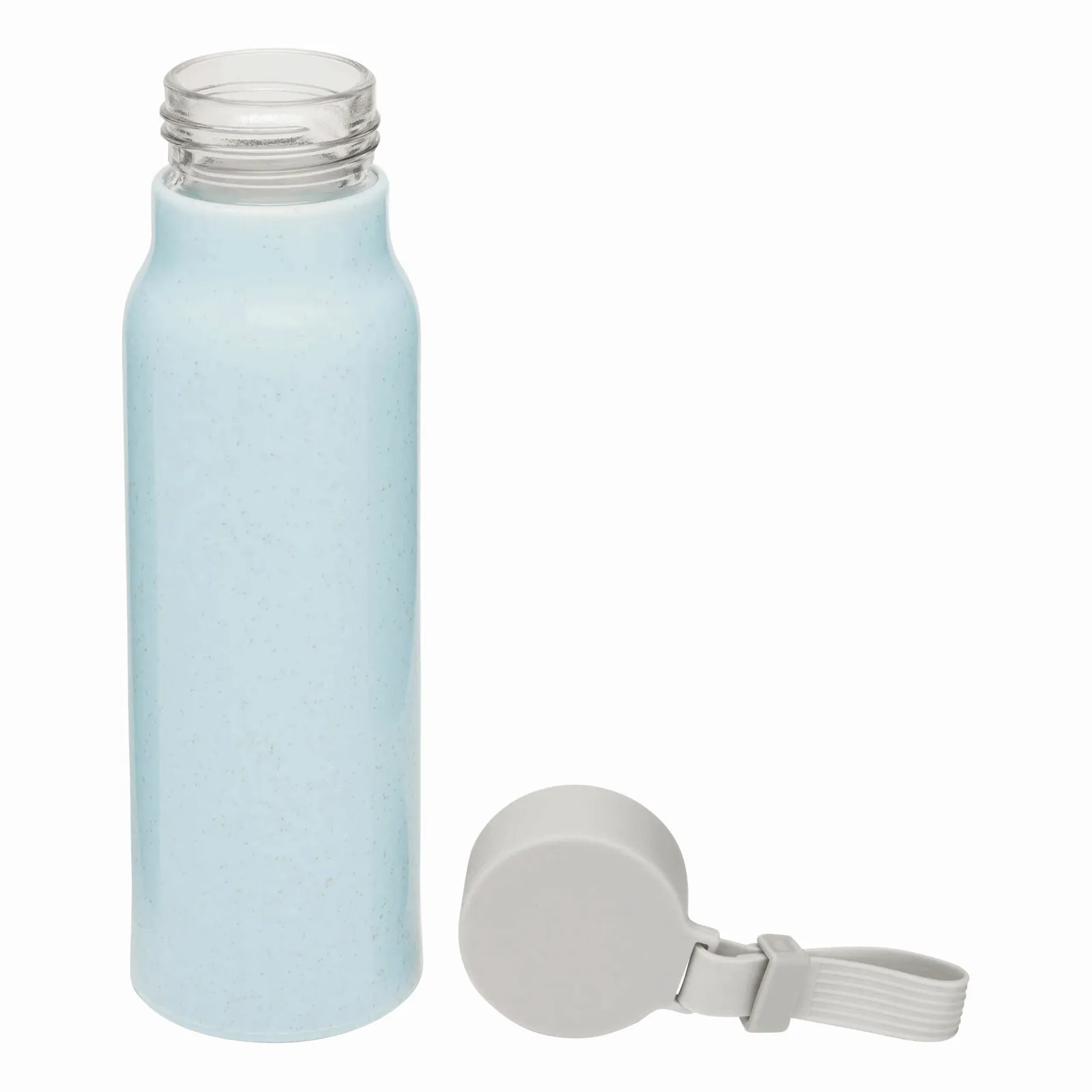 MECOZI DRINK - Glas-Trinkflasche mit Ummantelung, blau – Bild 2