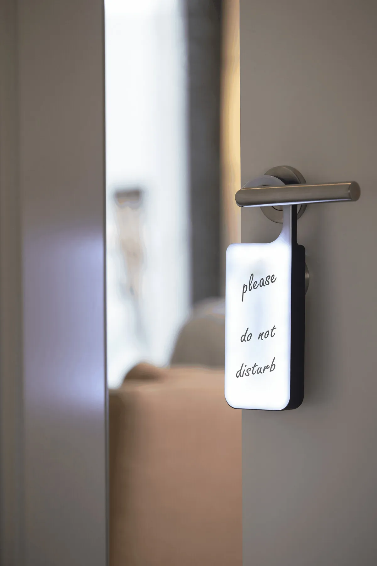 DO NOT DISTURB - LED-Türhänger schwarz, weiß, schwarz, weiß – Bild 5