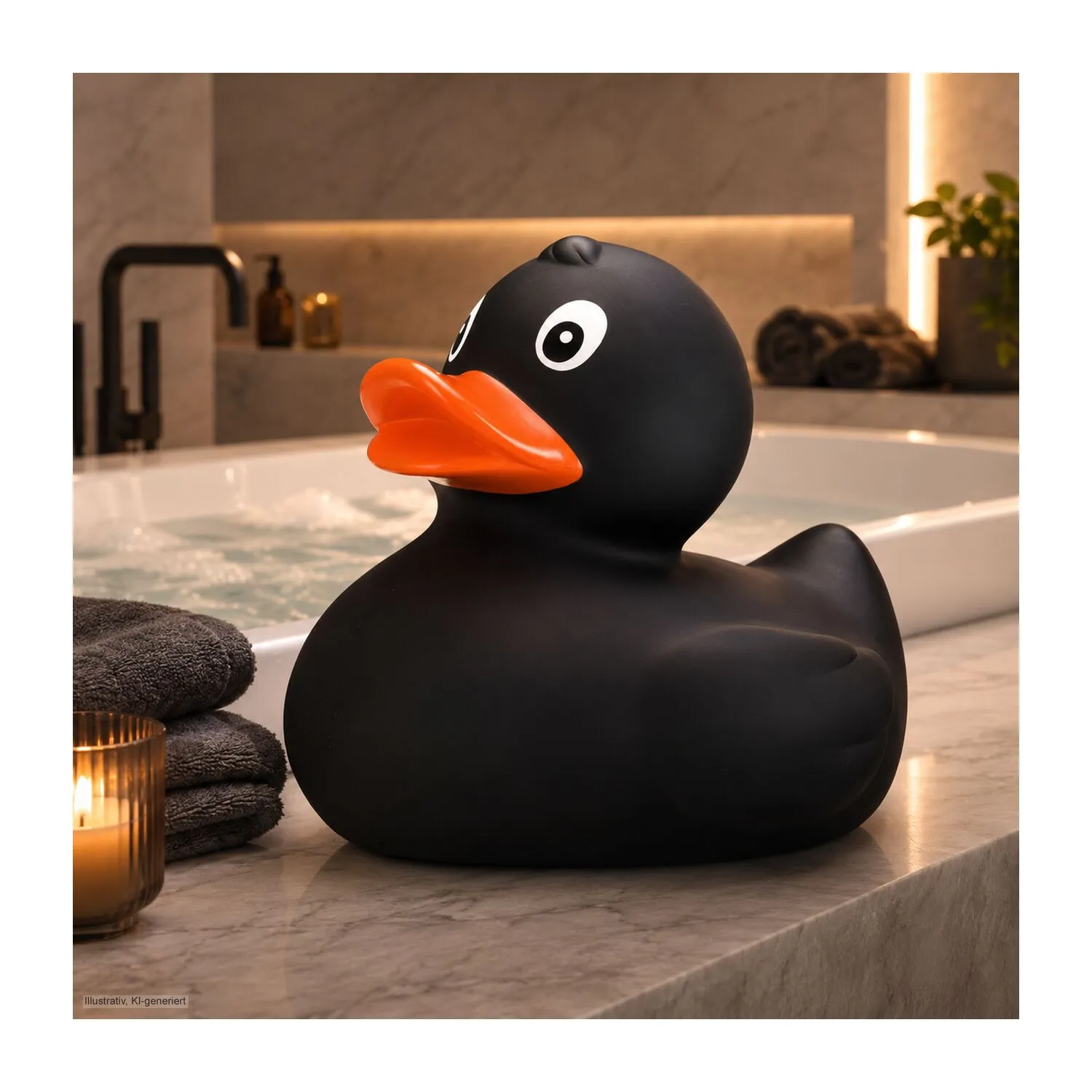 Werbeente Blacky XXL, ca. 30 cm, silber – Bild 9