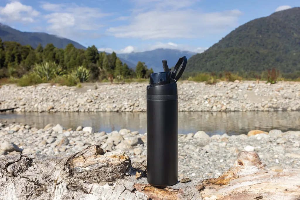 Omni Sip verschließbare Flasche aus RCS-reSteel, 720ml, schwarz – Bild 6