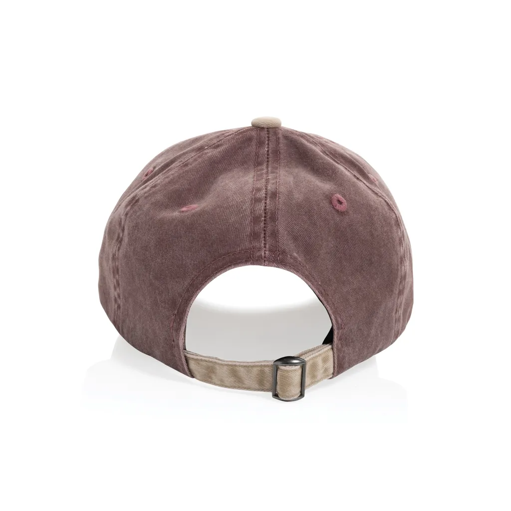BEAU AWARE™ Two-Tone 6-Panel-Cap aus washed Cotton-Twill, maroon – Bild 5