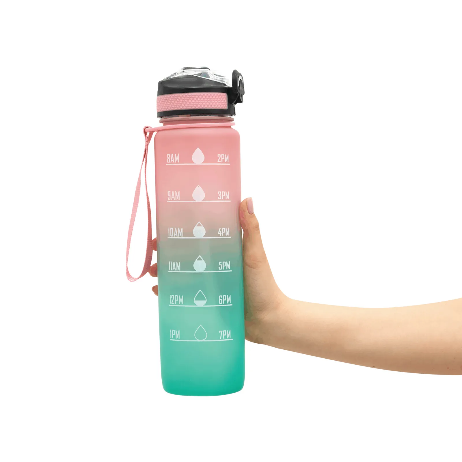 HYDRO LEVEL - Sport-Trinkflasche, pink, türkis – Bild 12