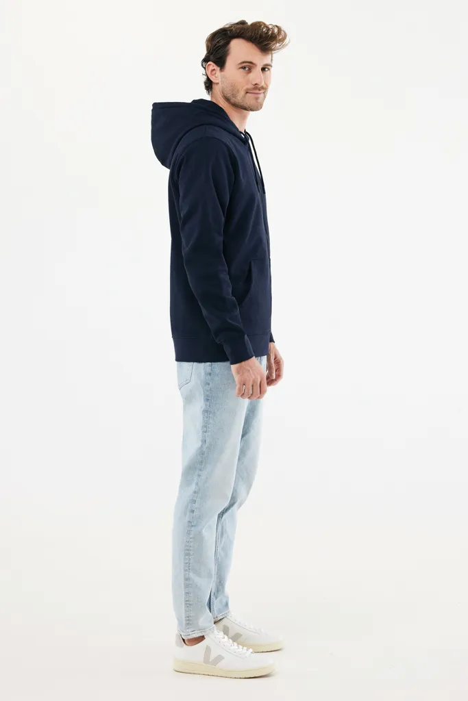 IQONIQ Abisko Zip-Kapuzenpullover aus recycelter Baumwolle, navy blau – Bild 8