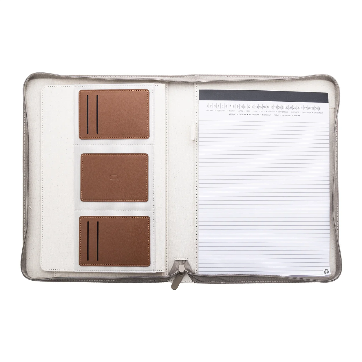 Dokumentenmappe Carbasa Zip aus recyceltem Canvas, natur – Bild 8