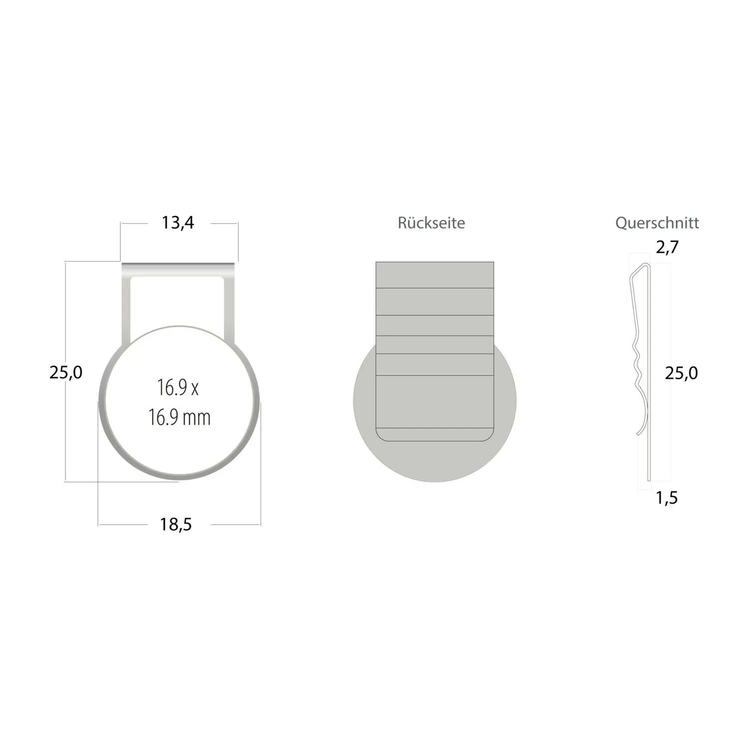 ROMINOX® Mehrweg-Büroklammer Shape Clip, 9 Varianten, idealer Mailingartikel für Dokumente, bis zu 18 Seiten Klemmkraft, silber – Bild 6