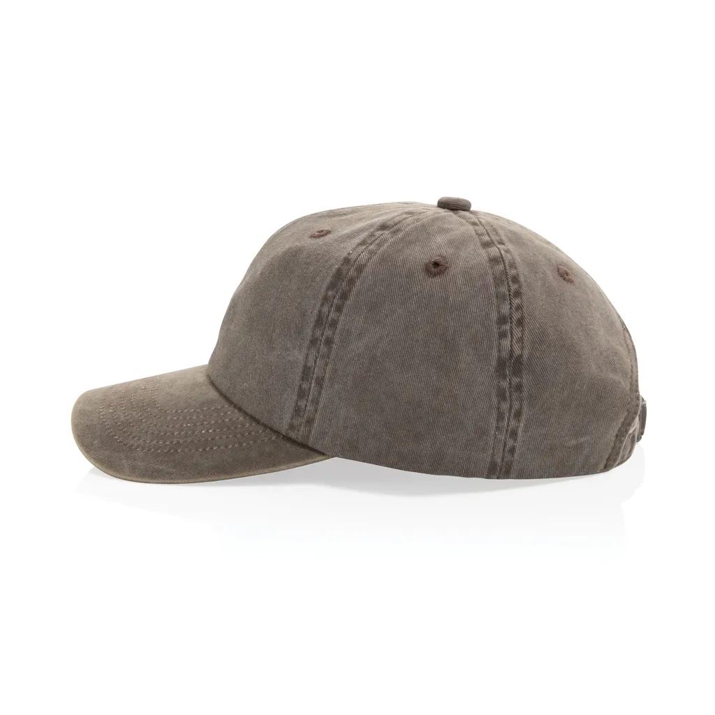 BEAU AWARE™ Washed 6-Panel Kappe aus 270gr/m² Baumwolltwill, braun – Bild 4