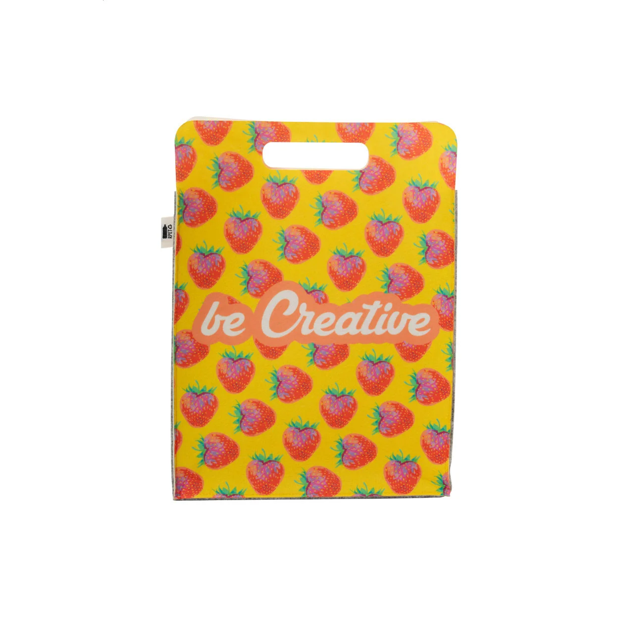 individuelle RPET Einkaufstasche CreaFelt Shop D, weiß, grau – Bild 9