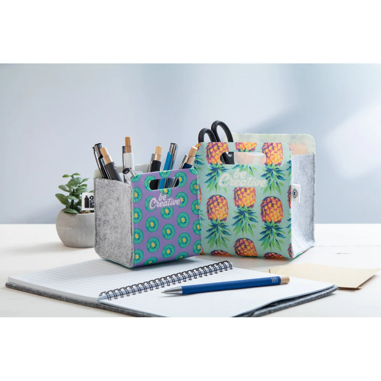 Individueller Schreibtischorganizer CreaFelt Desk S, weiß, grau – Bild 7