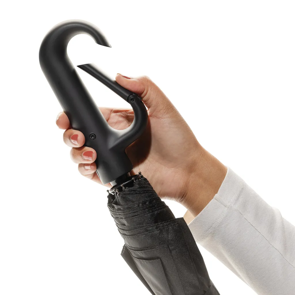 Yara 21“ AWARE™ rPET Regenschirm mit Karabiner, schwarz – Bild 4