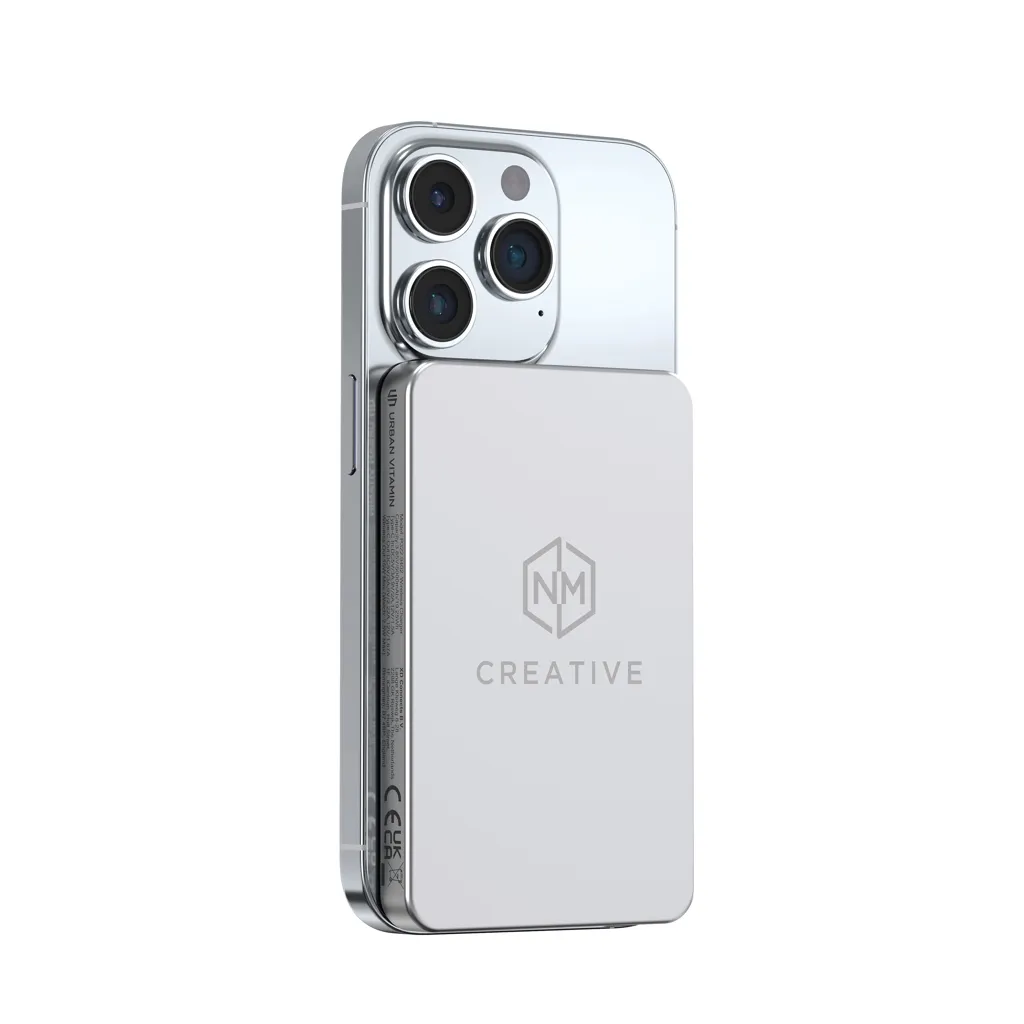Urban Vitamin Marin 5.000mAh magnet. 15W Wireless Powerbank, silber – Bild 13