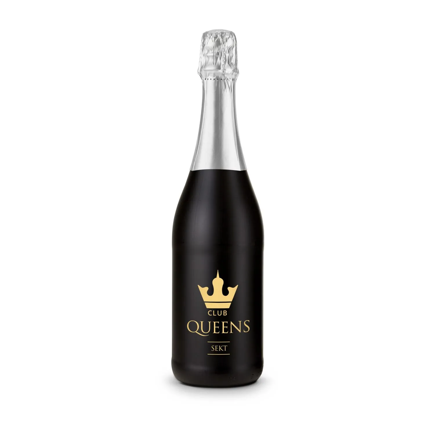Sekt Cuvée - Flasche schwarz, 0,75 l, silber – Bild 2