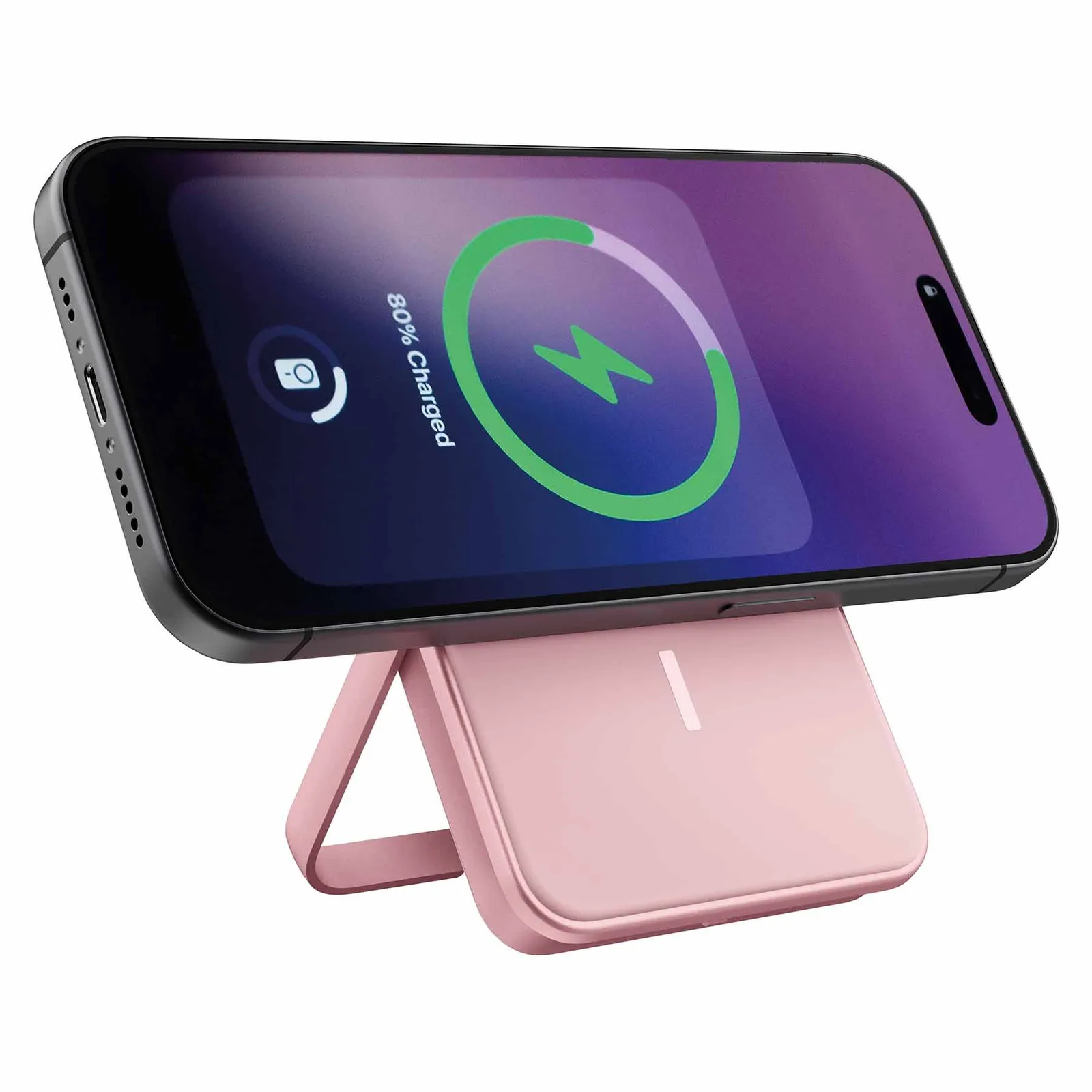 Fresh 'n Rebel Magnetische kabellose Powerbank 5000 mAh, Pastellrosa – Bild 5