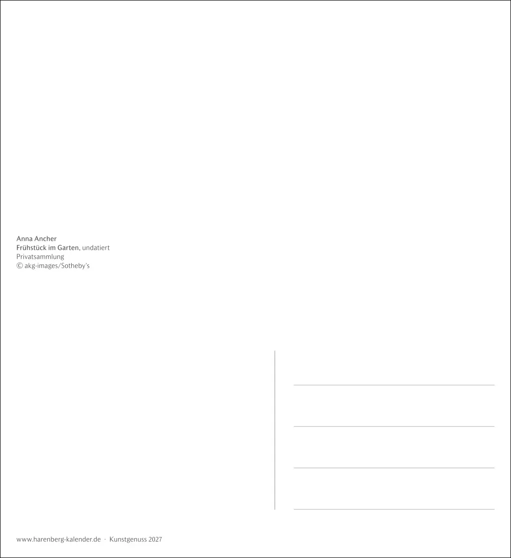 Kunstgenuss Postkartenkalender 2027 – Bild 3
