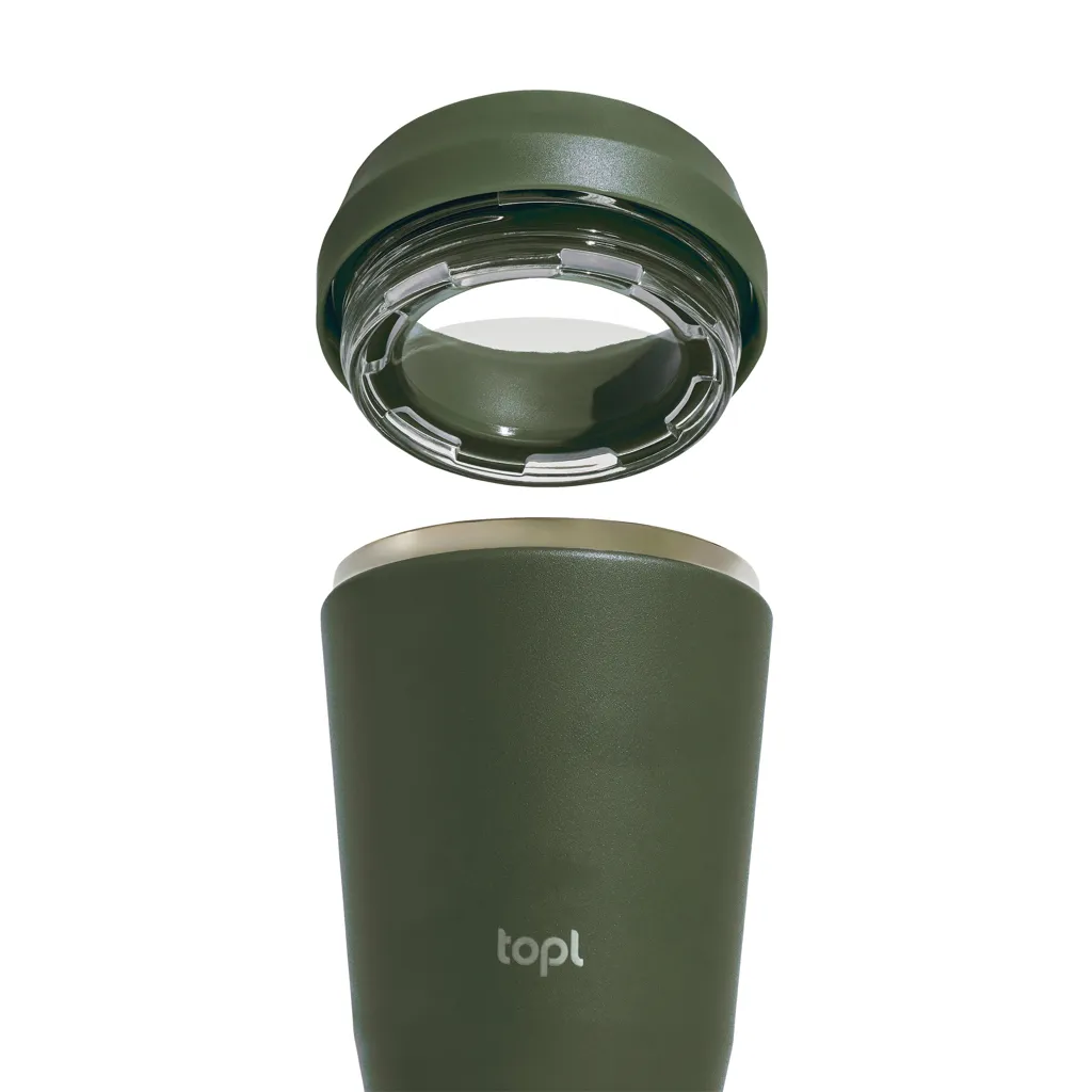 Topl-Trinkbecher aus rec. Stahl mit 360-Grad-Deckel 236ml, grün – Bild 4