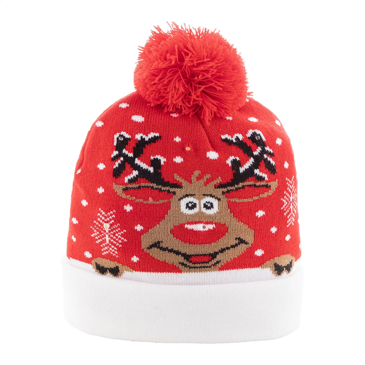 Weihnachts-LED-Wintermütze Norrsken, Rentier, rot – Bild 4