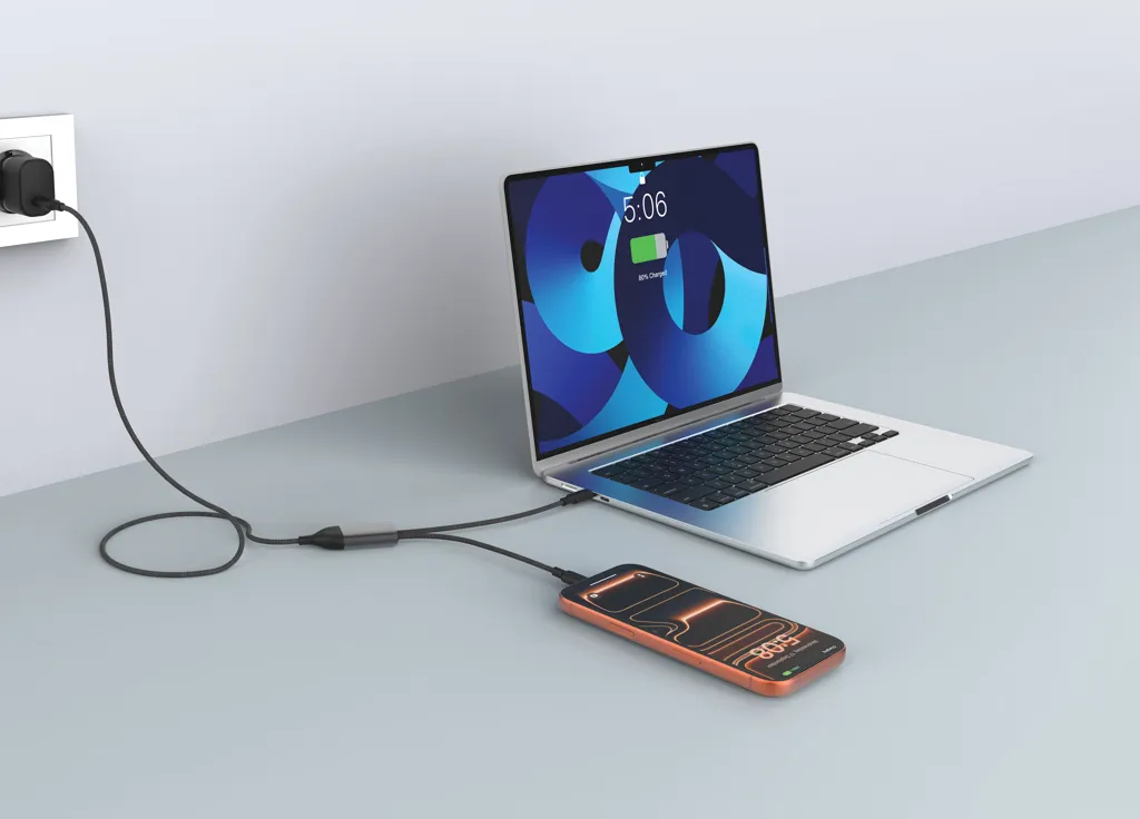 Terra 100W RCS-Kabel mit zwei USB-C-Ausgängen, schwarz – Bild 3