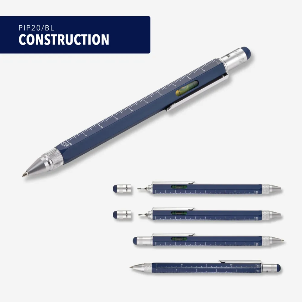 Multitasking-Kugelschreiber CONSTRUCTION blau/silberfarben, blau/silberfarben – Bild 9