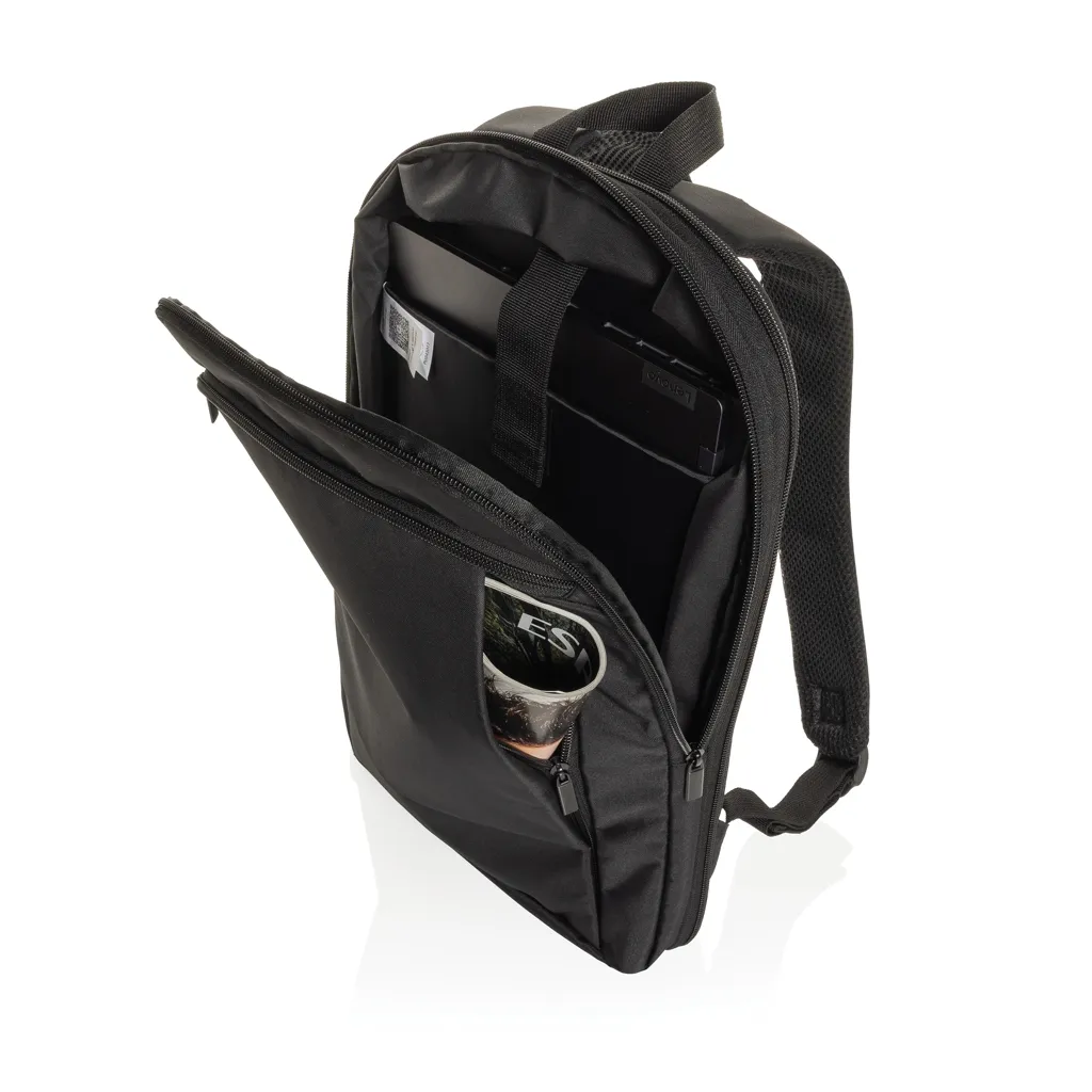 Flexpack Aware™ Expandable Slim RPET 15,6" Laptop-Rucksack, schwarz – Bild 2