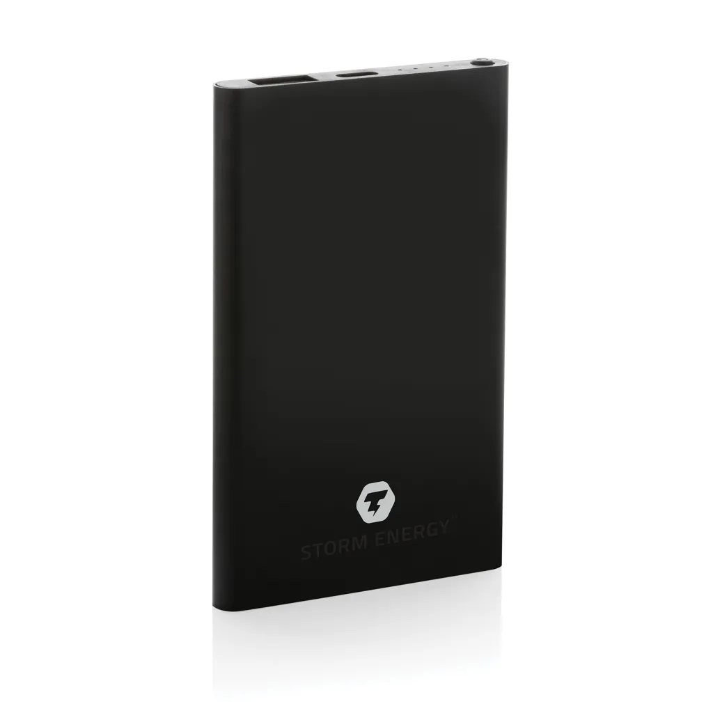 4.000mAh Type-C Powerbank aus RCS recyeltem ABS & Aluminium, schwarz – Bild 5