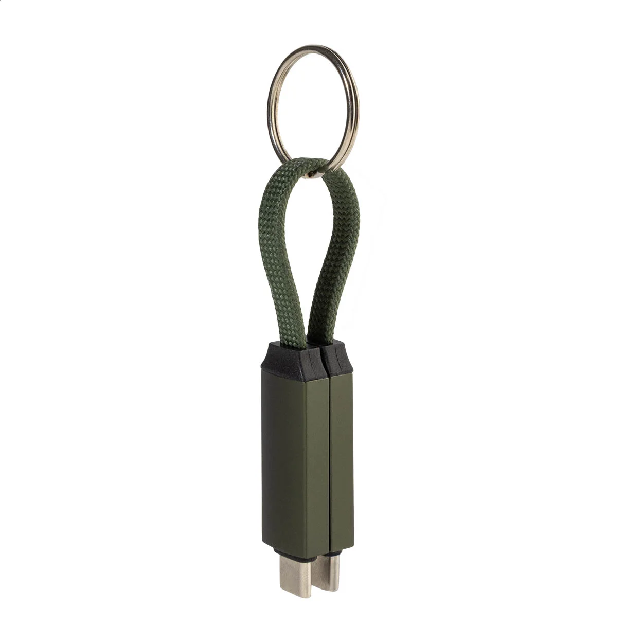 Schlüsselanhänger Keycab mit 60W USB-C-Kabel, dunkelgrün – Bild 3
