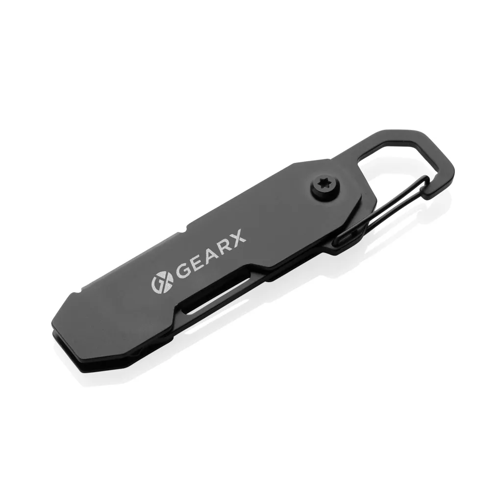Gear X faltbares EDC-Werkzeug mit Kartonmesser & Karabiner, schwarz – Bild 2