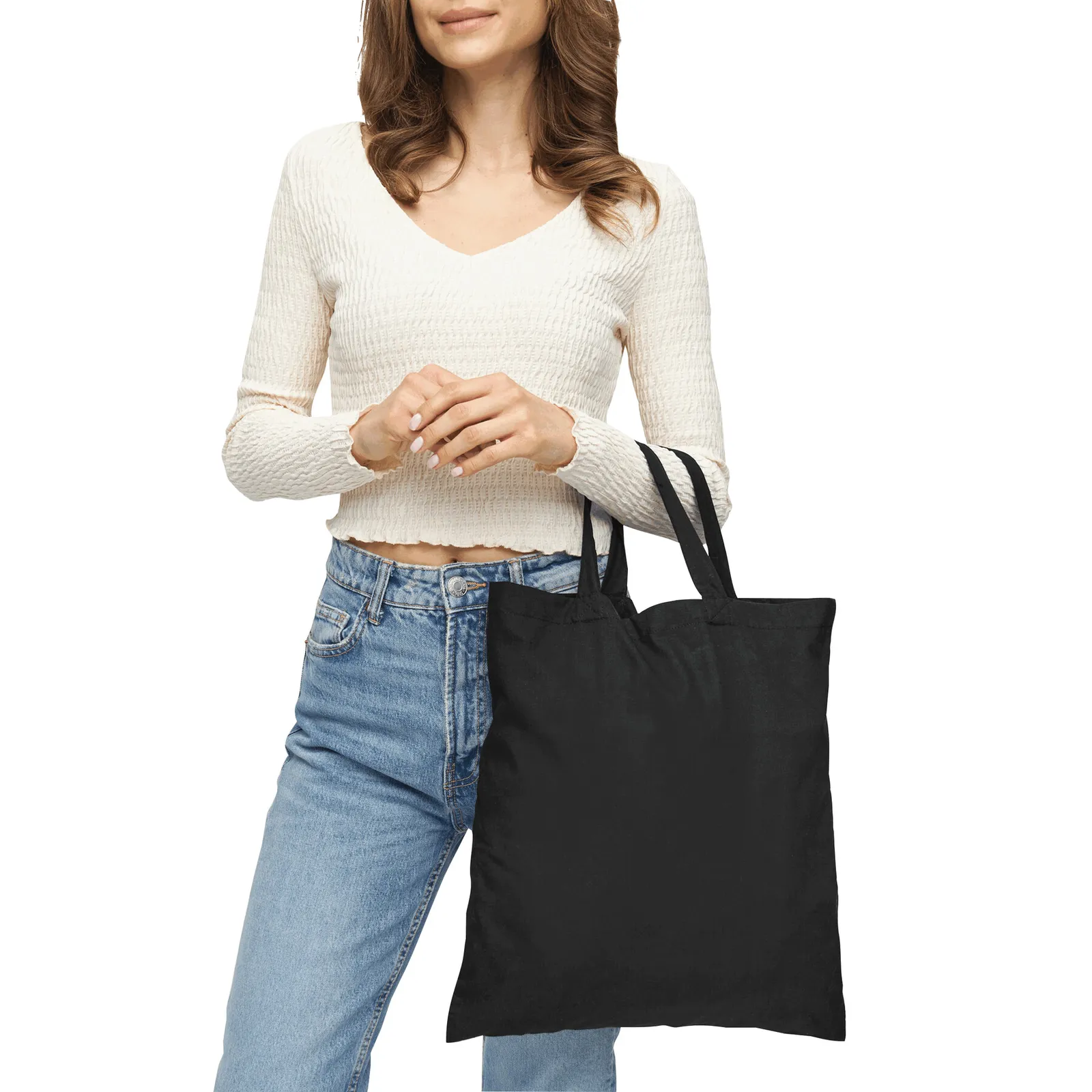 PURE - Baumwolltasche, schwarz – Bild 5
