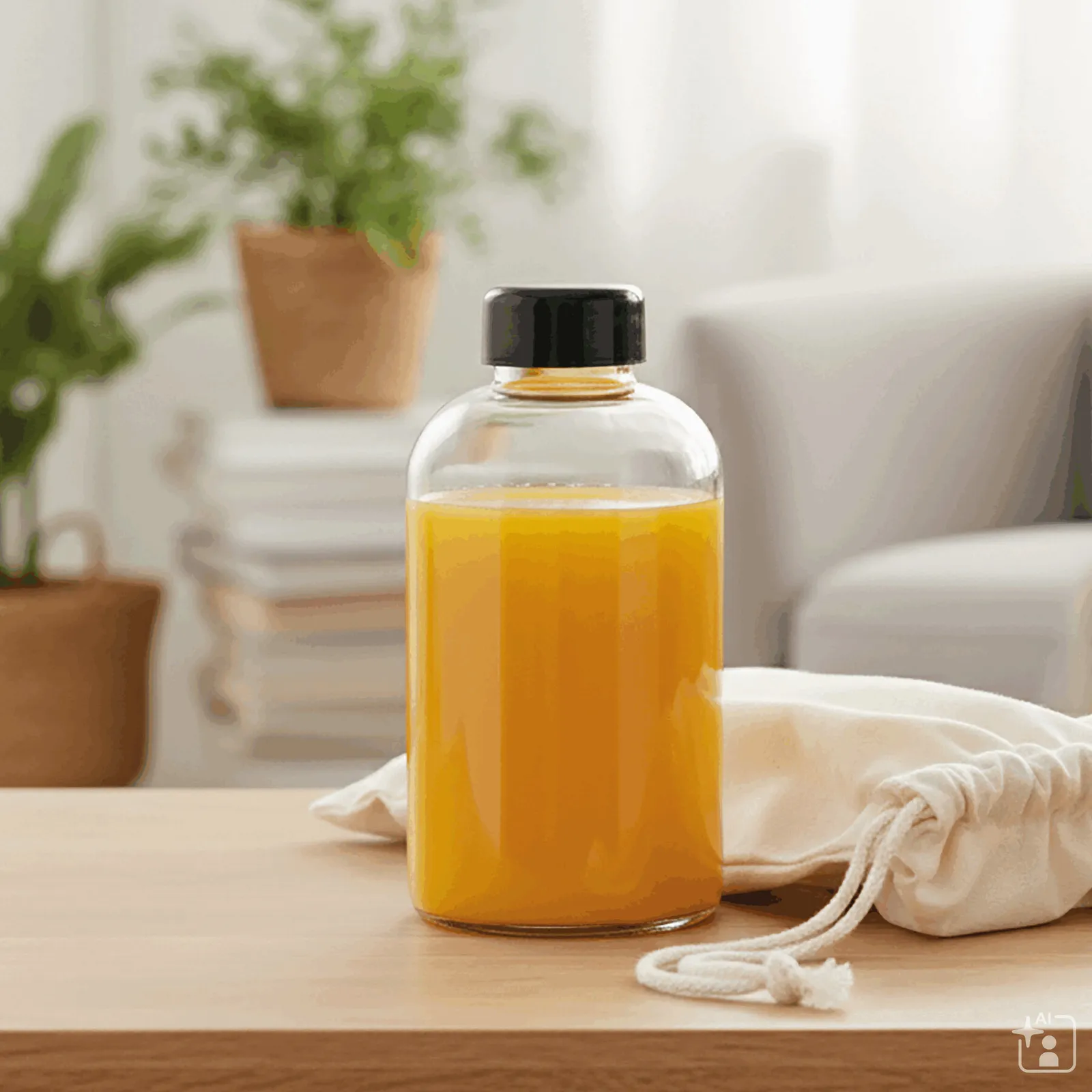 DRINK HEALTHY - Glas-Trinkflasche schwarz, transparent, schwarz, transparent – Bild 9