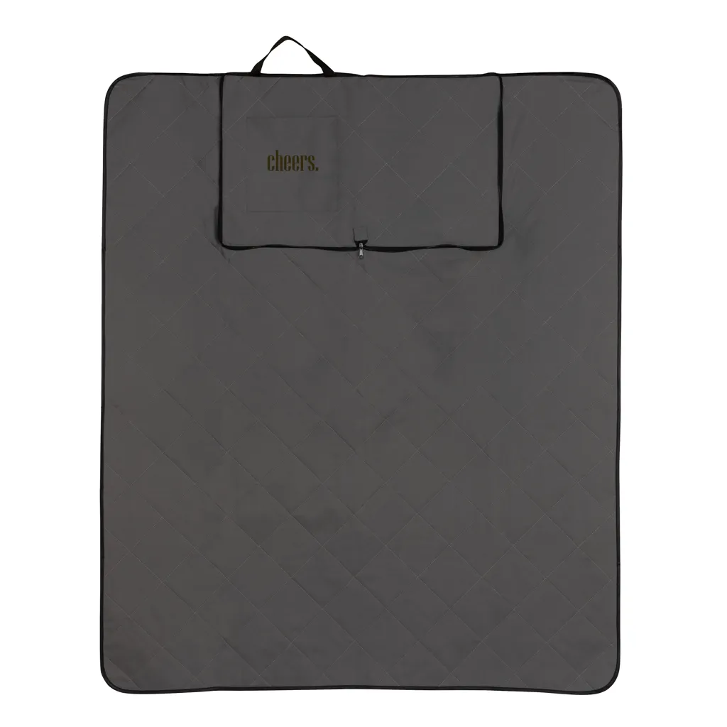 Impact Aware™ RPET faltbare, gesteppte Picknickdecke, anthrazit – Bild 4