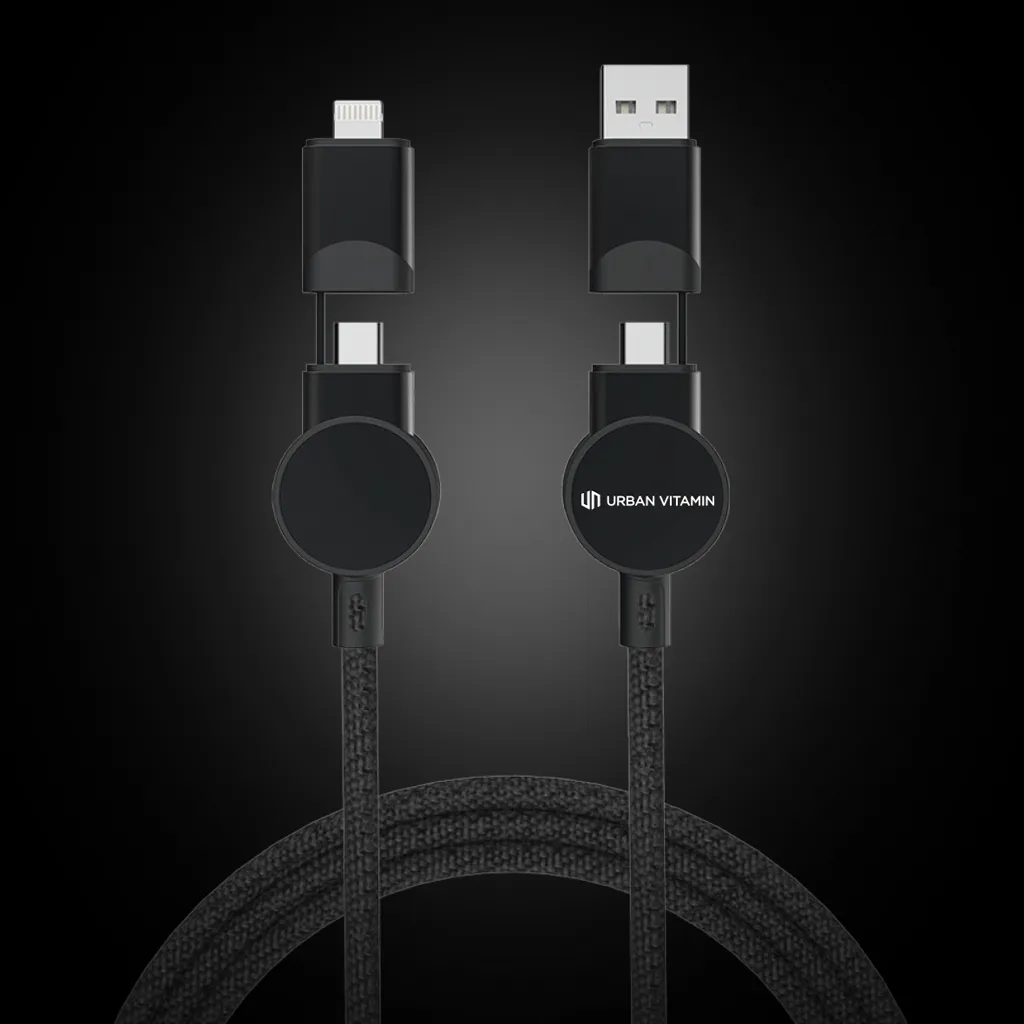 Oakland RCS rKunststoff 1,2m 6-in-1 Fast-Charging 45W Kabel, schwarz – Bild 2