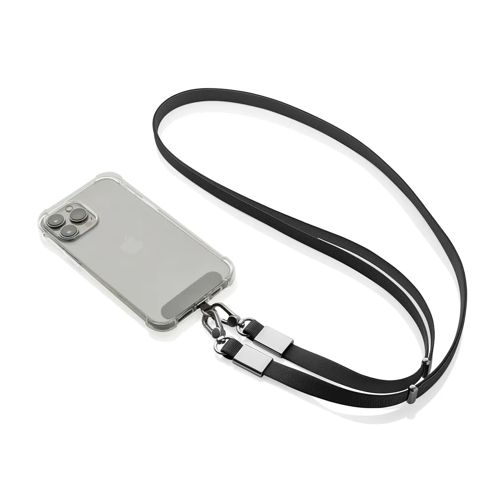 Nivo Crossbody-Handyband aus RCS recyceltem PET, schwarz – Bild 6