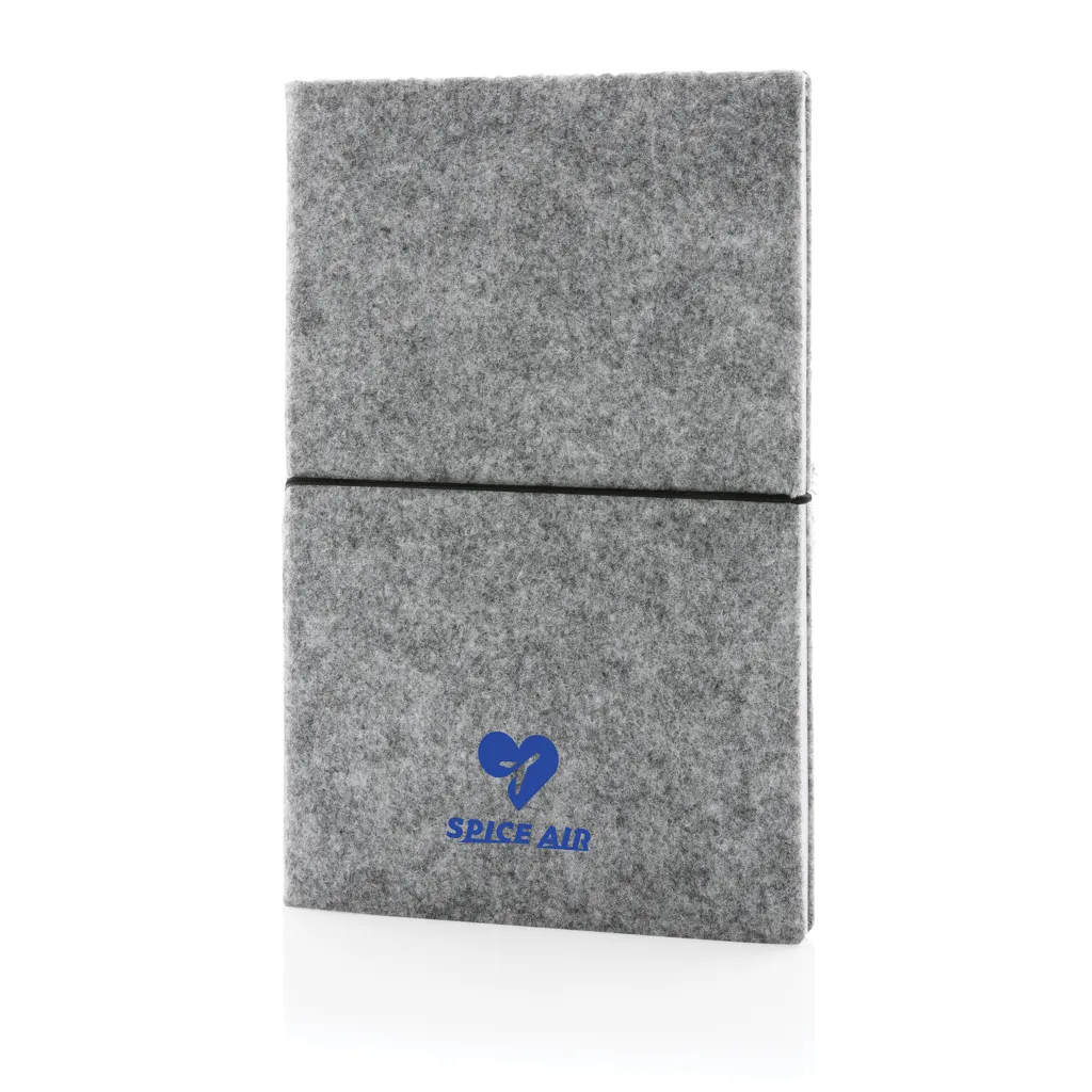 A5-Softcover-Notizbuch aus GRS zertifiert recyceltem Filz, grau – Bild 5