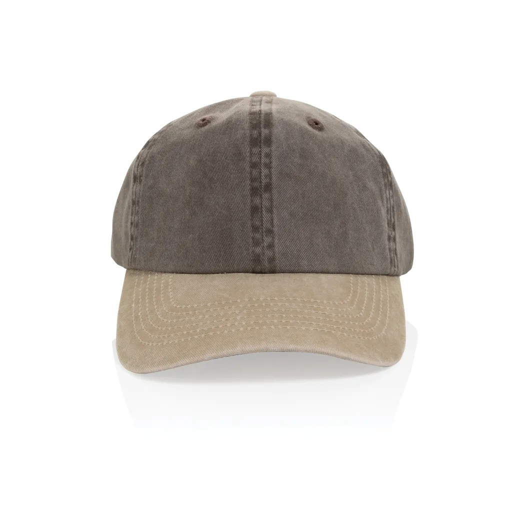 BEAU AWARE™ Two-Tone 6-Panel-Cap aus washed Cotton-Twill, braun – Bild 3