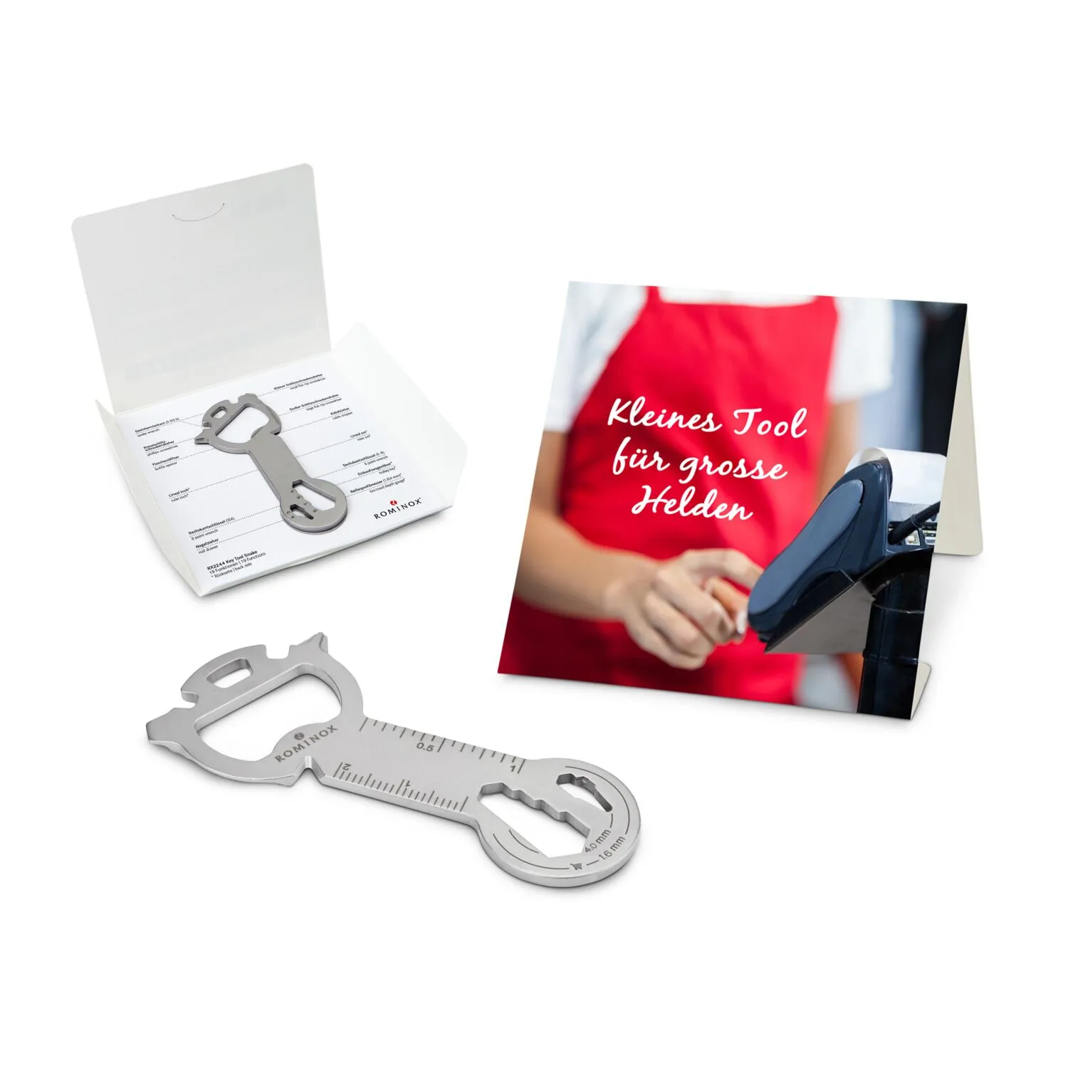 Geschenkartikel: ROMINOX® Key Tool / Multifunktionswerkzeug im Motiv-Mäppchen Große Helden (Einzelhandel)