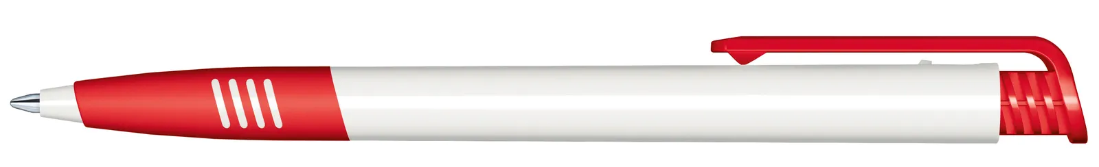 Super Hit Polished Basic SG Druckkugelschreiber, Weiß - Rot 186 – Bild 4