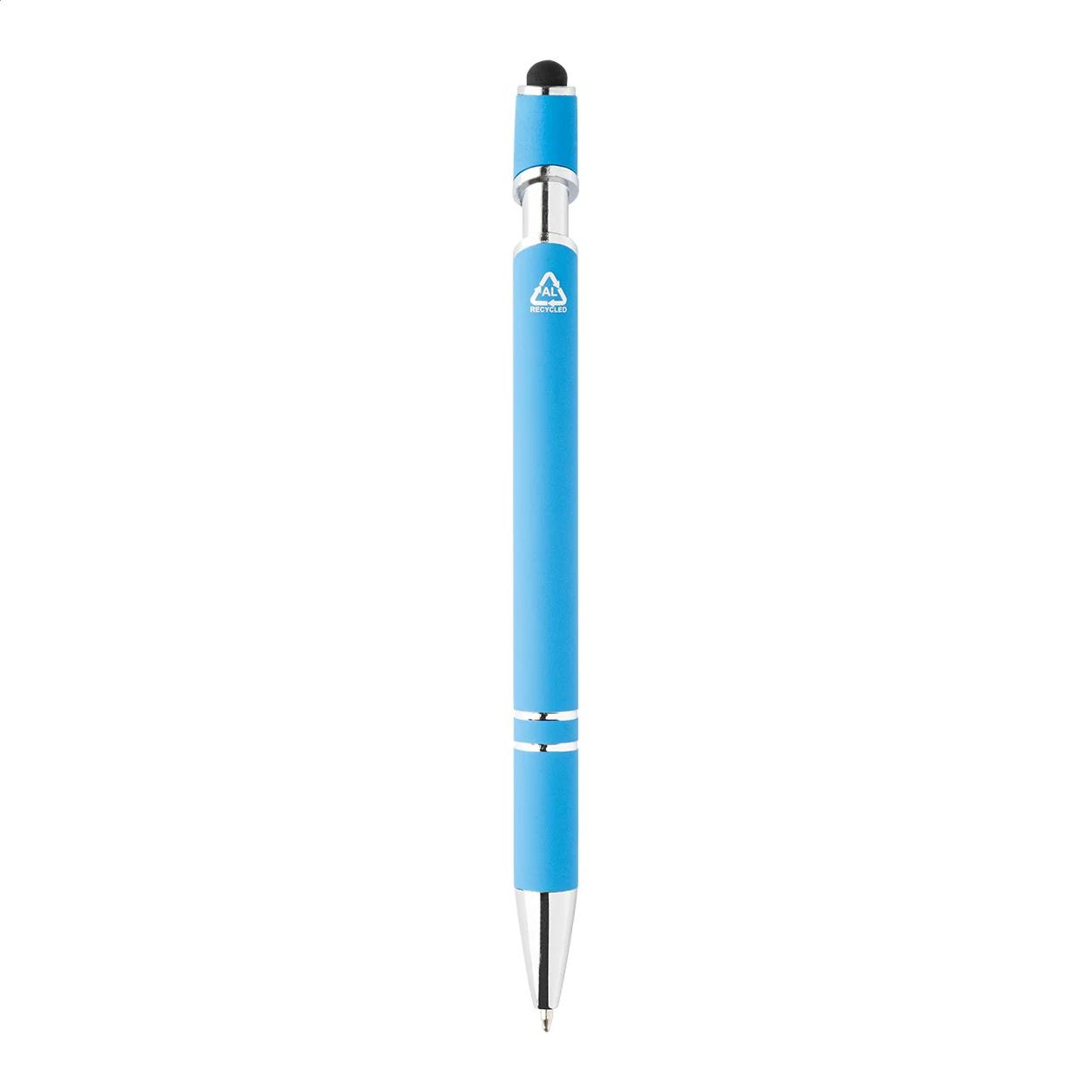 Touchpen-Kugelschreiber Tonnel Soft, hellblau – Bild 2