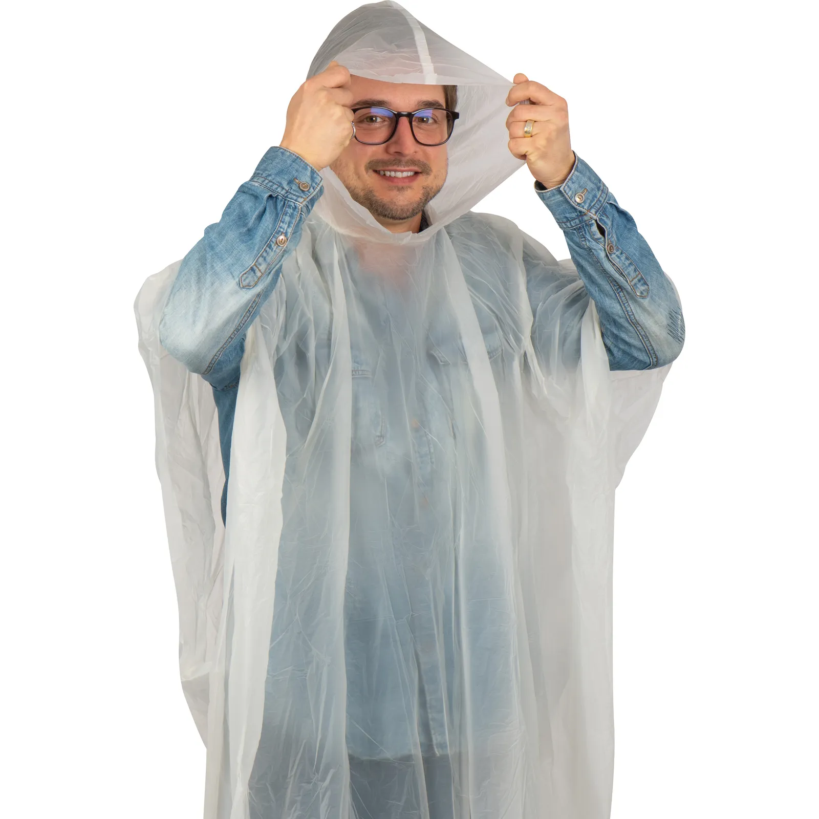 Kompostierbarer Regenponcho Fleurus, transparent – Bild 3