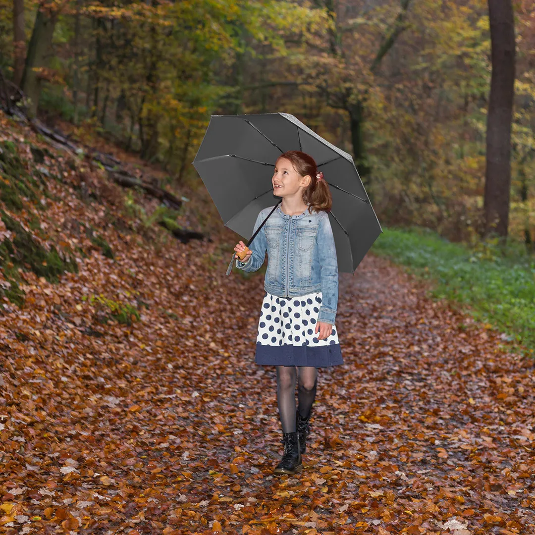 Taschenschirm ÖkoBrella, Ø 98 cm, Länge 26,5 cm, grau wS – Bild 9