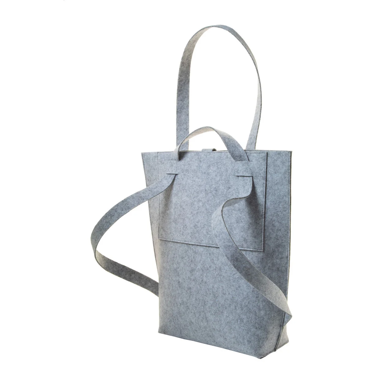 individuelle RPET Schultertasche CreaFelt Toteback, weiß, grau – Bild 4