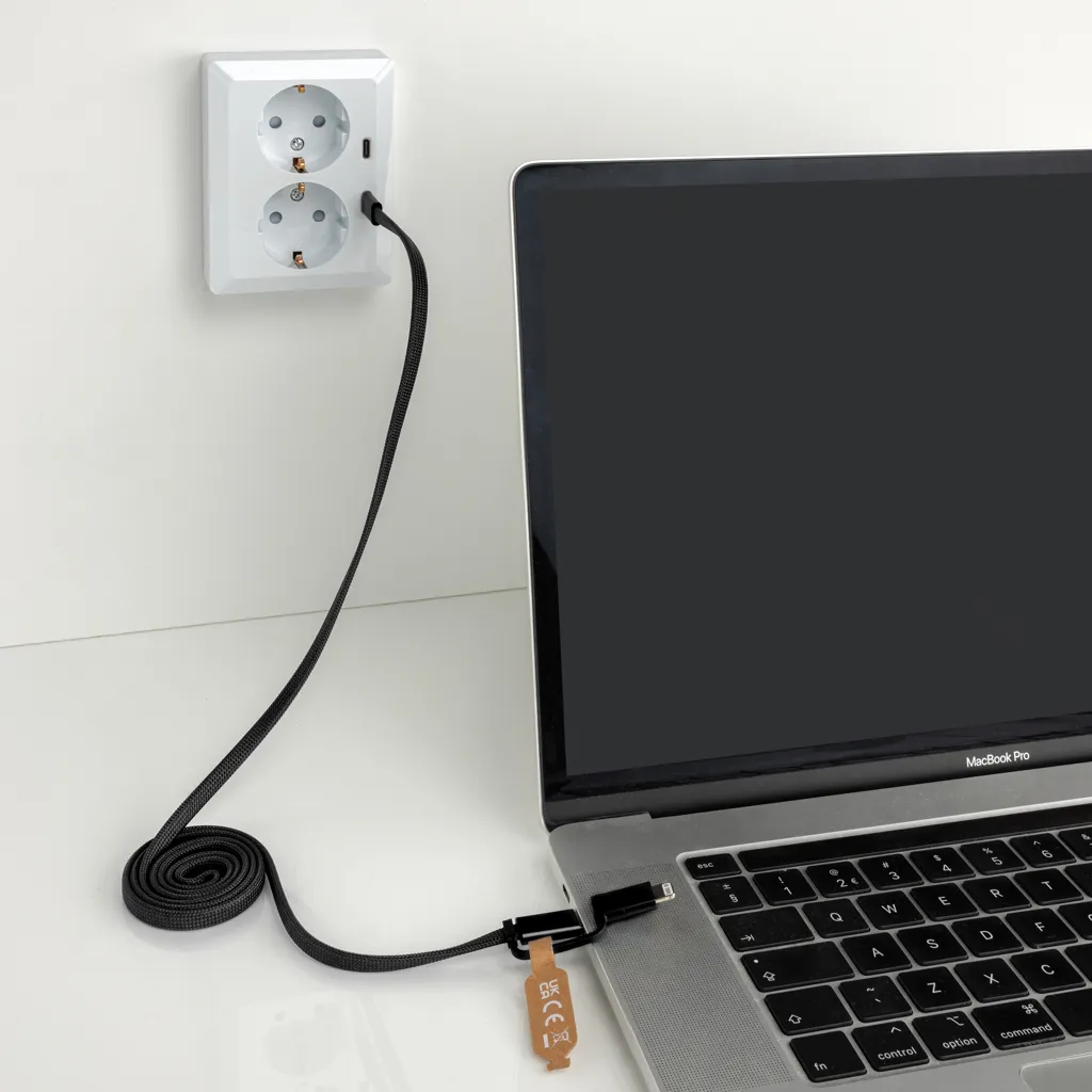 Arc ultradünnes 60W 2-in-1 Magnetkabel, schwarz – Bild 5