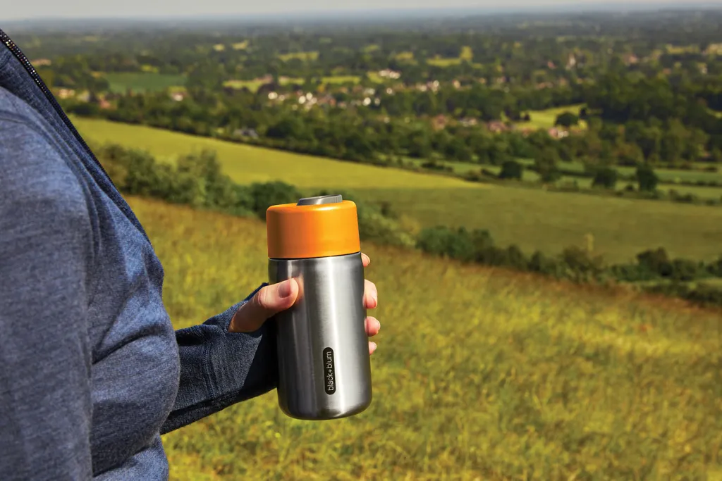 Black+Blum isolierter, auslaufsicherer Becher aus Edelstahl, orange – Bild 7