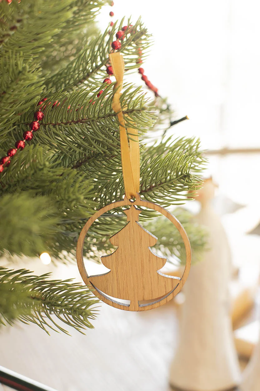 Weihnachtsbaumschmuck Lundamo, Snowflake, natur, gold – Bild 2
