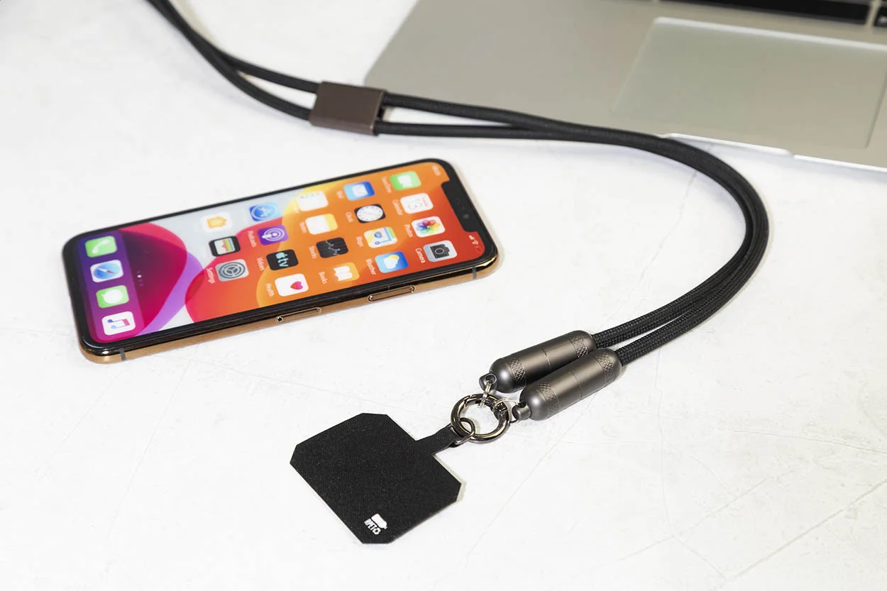 60W Handy-Lanyard-Kabel RPET Fastly, schwarz – Bild 8