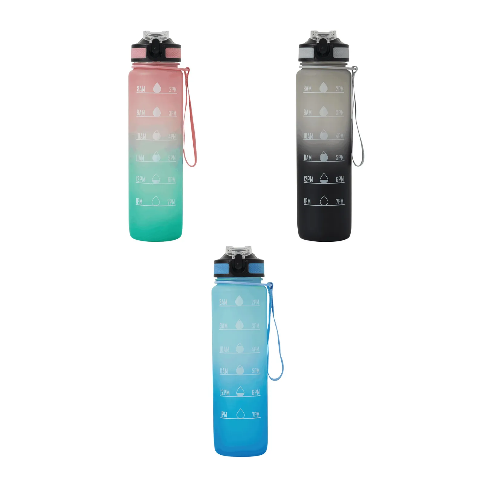 HYDRO LEVEL - Sport-Trinkflasche, pink, türkis – Bild 9