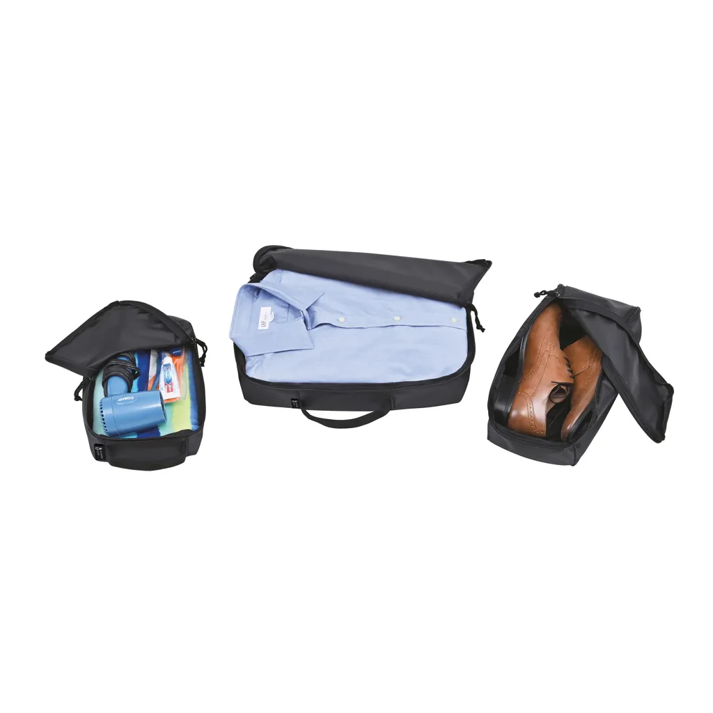 Renew AWARE™ rPET 3-teiliges Packing-Cube-Set, schwarz – Bild 3