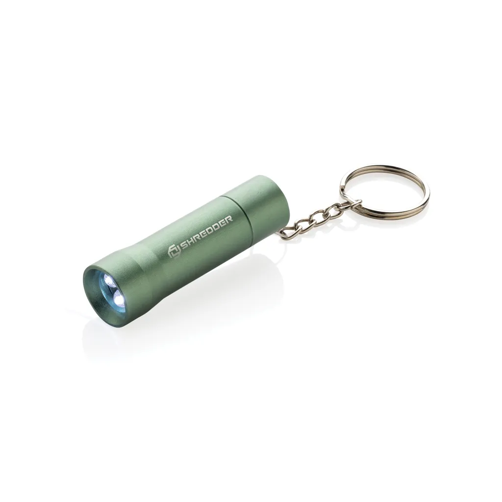 Flash Schlüsselanhänger-Taschenlampe aus RCS rec. Aluminium, grün – Bild 4