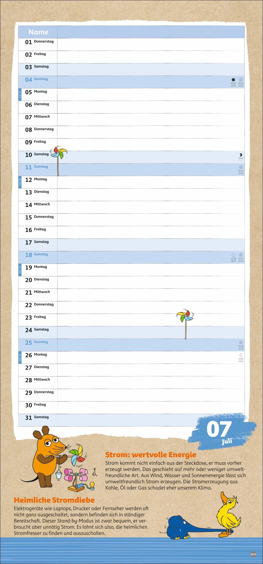 Nachhaltig Planen mit der Maus Wandkalender 2027 – Bild 8